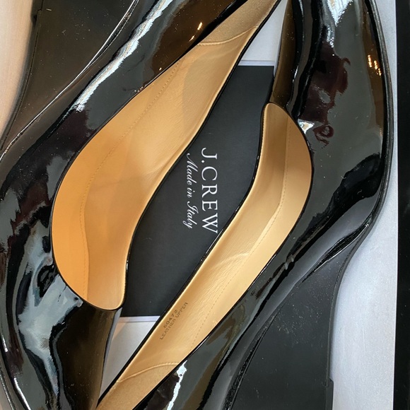 Black patent leather J.Crew wedge heels - Picture 5 of 6